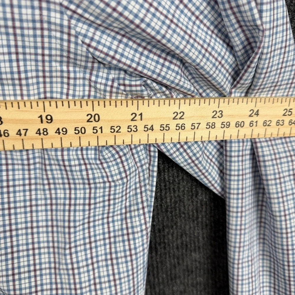 Peter Millar Crown Crafted Button Down Shirt Medium M Blue Red Check Plaid